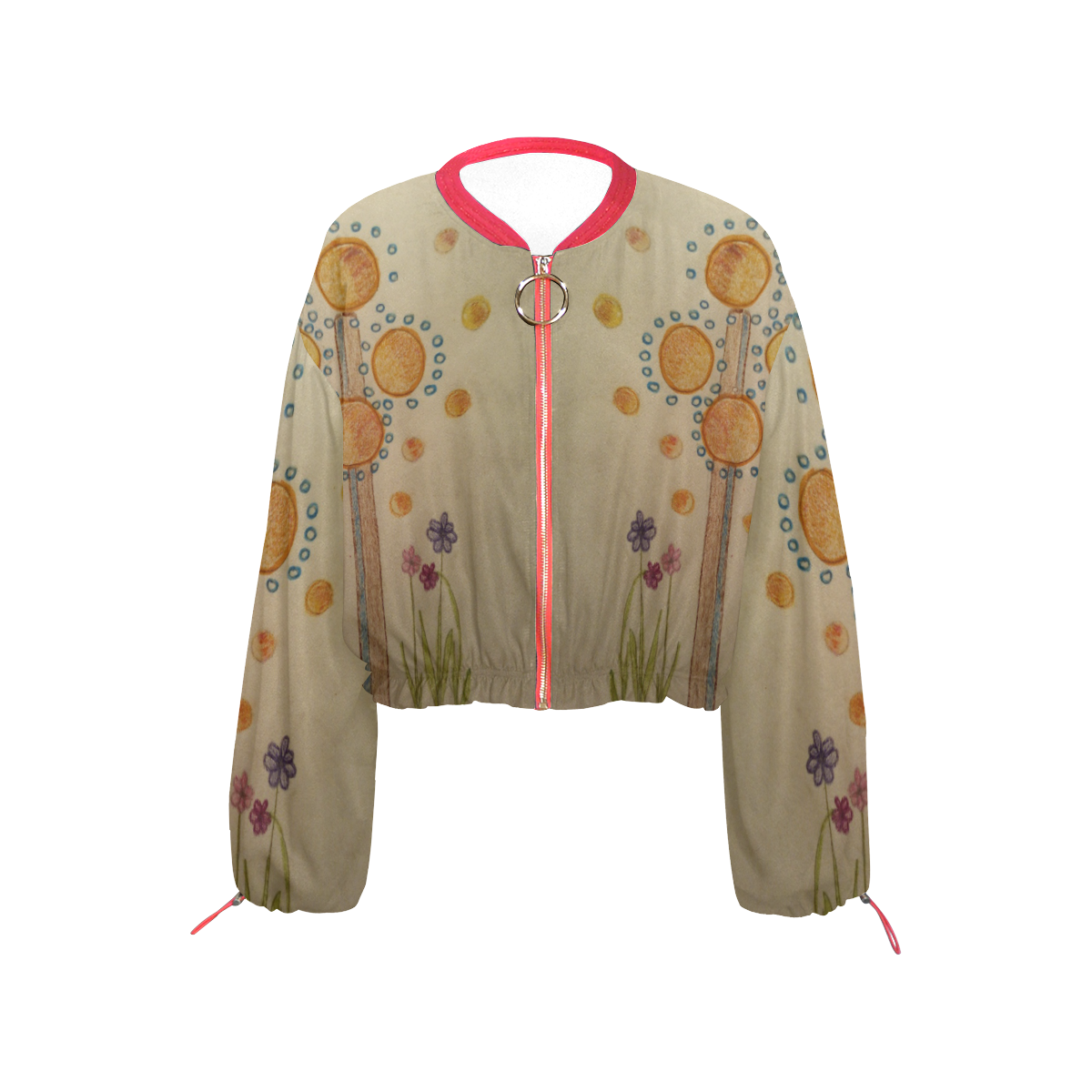 bubbles Cropped Chiffon Jacket for Women (Model H30)