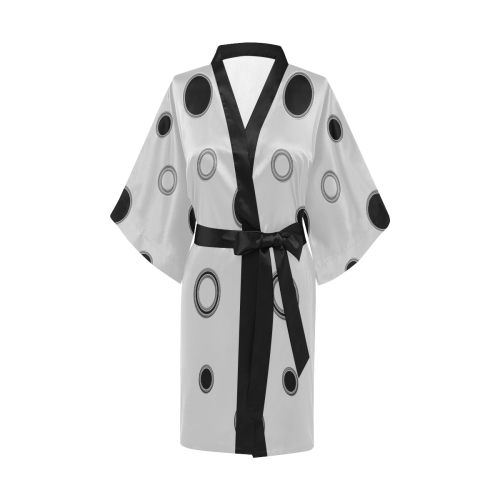 Black Polka Dots Kimono Robe