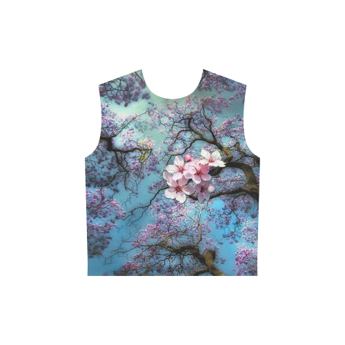 Cherry blossomL All Over Print Sleeveless Hoodie for Women (Model H15)