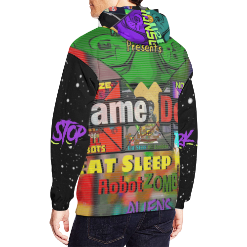 Game Dork : Robot Zombie Aliens Ep All over sweater All Over Print Hoodie for Men (USA Size) (Model H13)