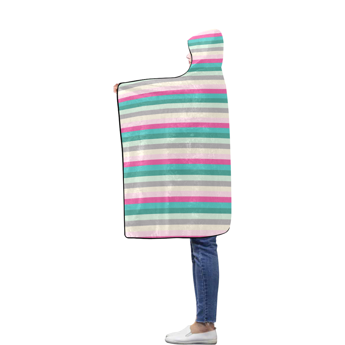Fun Stripes 1 Flannel Hooded Blanket 40''x50''