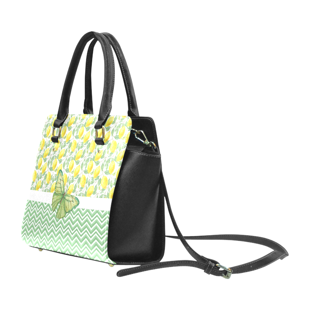 Butterfly And Lemons Classic Shoulder Handbag (Model 1653)