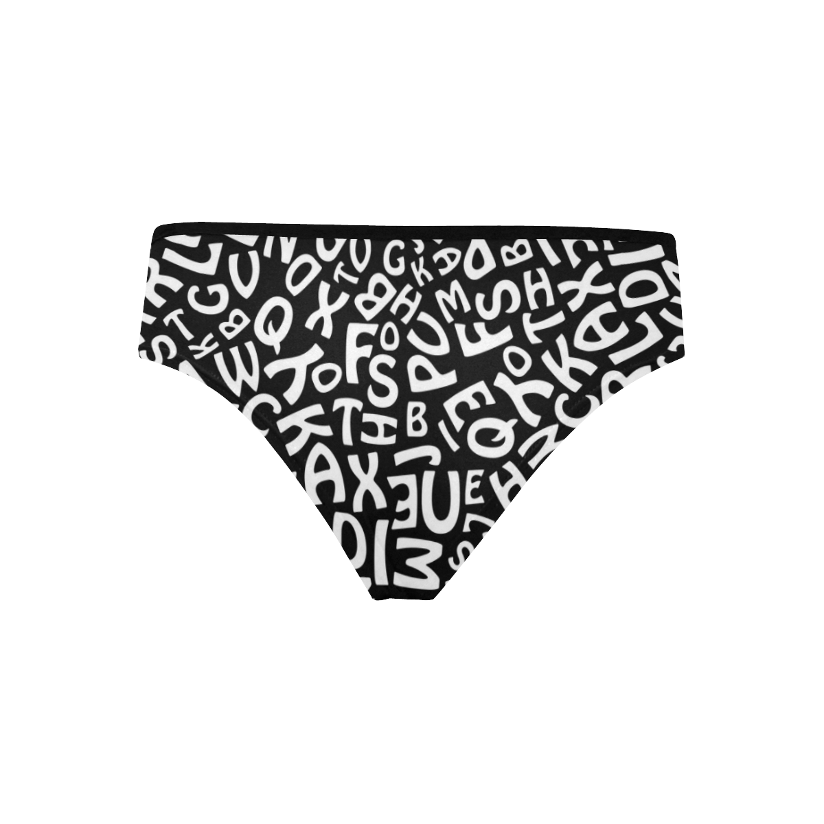 Alphabet Black and White Letters Women's Hipster Panties (Model L33)