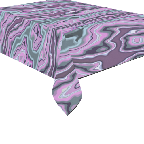 Purple marble Cotton Linen Tablecloth 60"x 84"