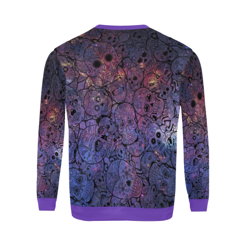 Cosmic Sugar Skulls All Over Print Crewneck Sweatshirt for Men (Model H18)