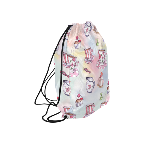 Coffee and sweeets Large Drawstring Bag Model 1604 (Twin Sides)  16.5"(W) * 19.3"(H)