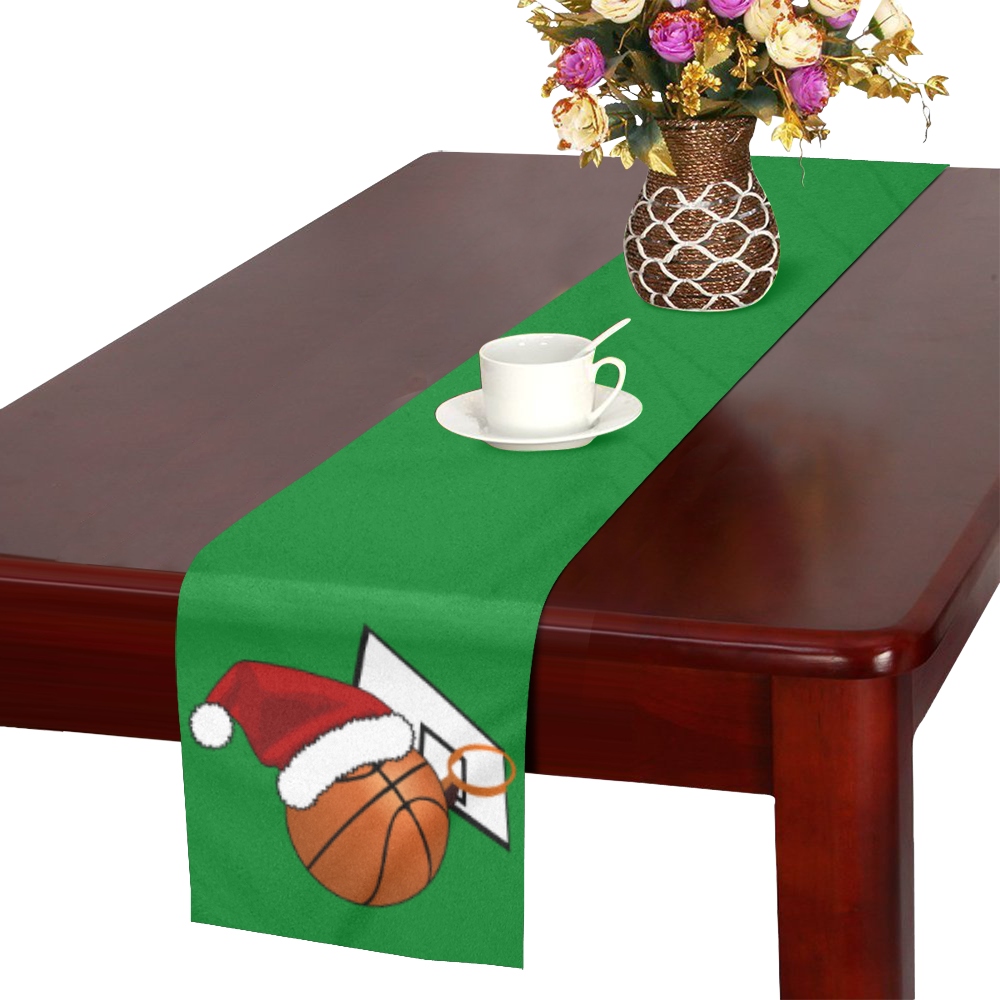 Santa Hat Basketball And Hoop Christmas Table Runner 14x72 inch