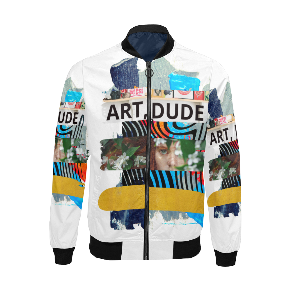 Art Dude colorful abstract artsy design by PiccoGrande All Over Print Bomber Jacket for Men (Model H19)