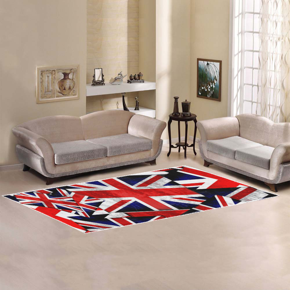 Union Jack British UK Flag Area Rug 9'6''x3'3''