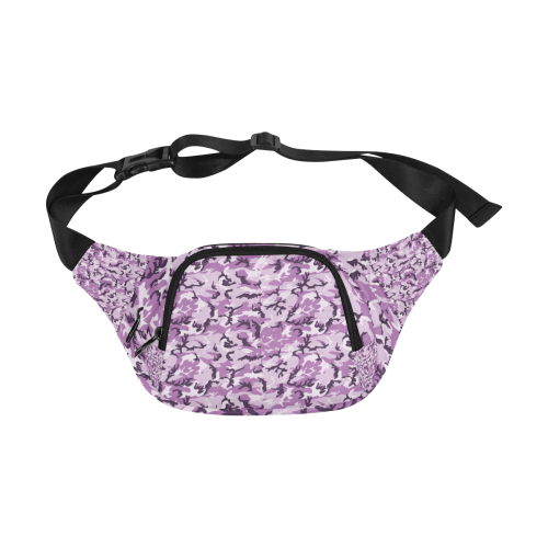 Woodland Pink Purple Camouflage Fanny Pack/Small (Model 1677)