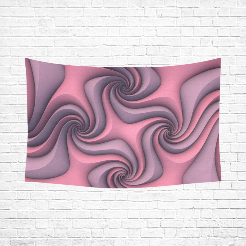 Taffy (Pink/Lavender) Cotton Linen Wall Tapestry 90"x 60"