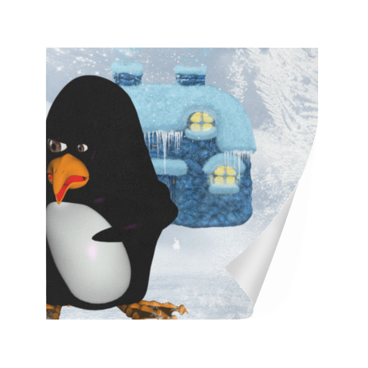 Christmas, funny, cute penguin Gift Wrapping Paper 58"x 23" (5 Rolls)