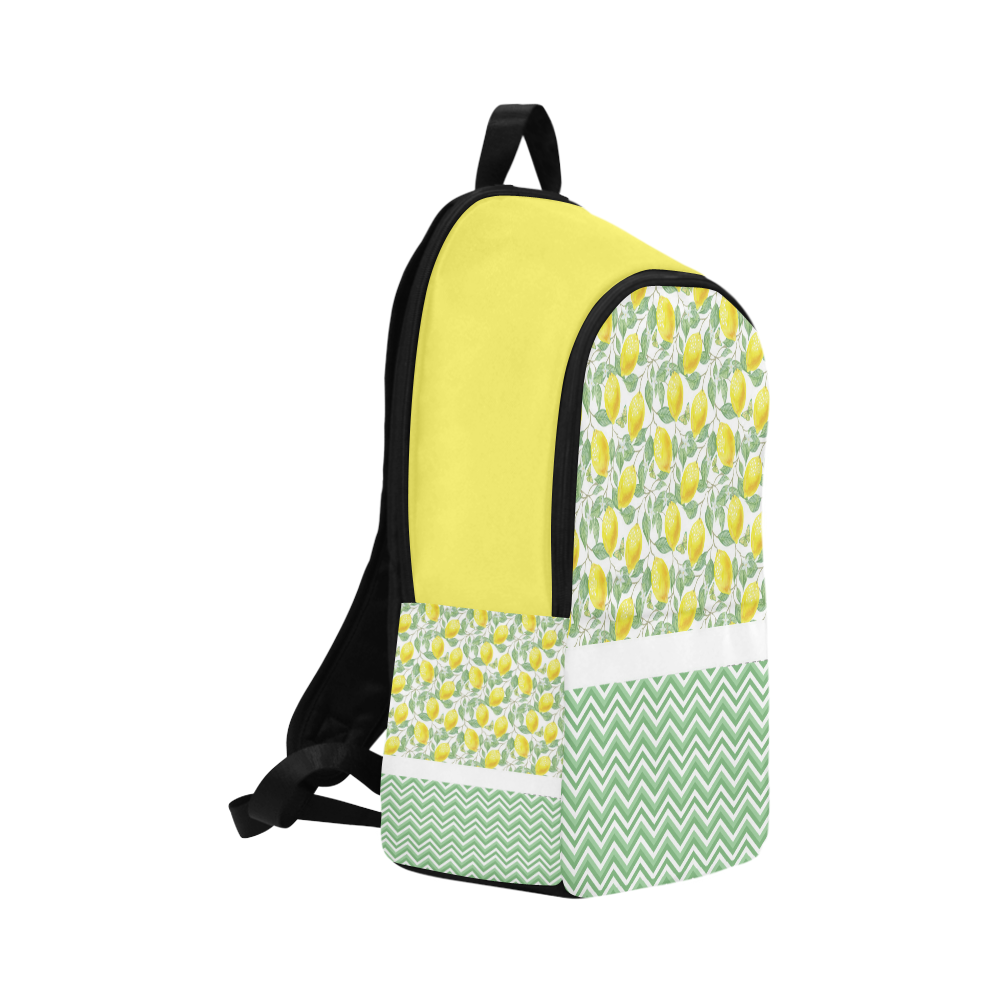 Lemons With Chevron Fabric Backpack for Adult (Model 1659)