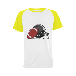 Sports Football and Helmet (Yellow Sleeves) Men's Raglan T-shirt (USA Size) (Model T11)