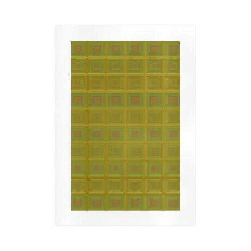 Green reddish multicolored multiple squares Art Print 16‘’x23‘’