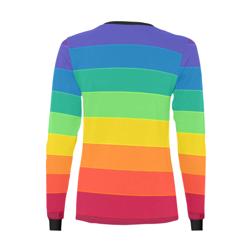 Horizontal Rainbow Women's All Over Print Long Sleeve T-shirt (Model T51)