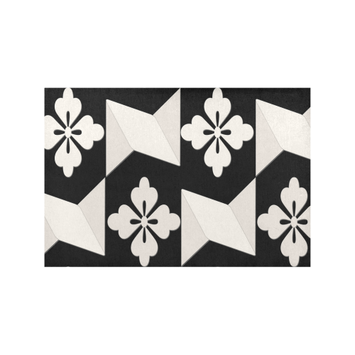 Black White Tiles Placemat 12’’ x 18’’ (Set of 4)