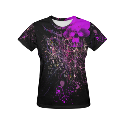Elegant violet All Over Print T-Shirt for Women (USA Size) (Model T40)