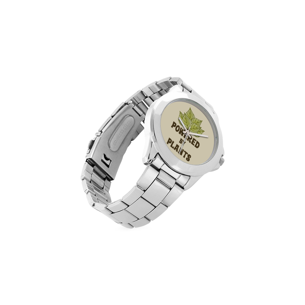 Powered by Plants (vegan) Unisex Stainless Steel Watch(Model 103)