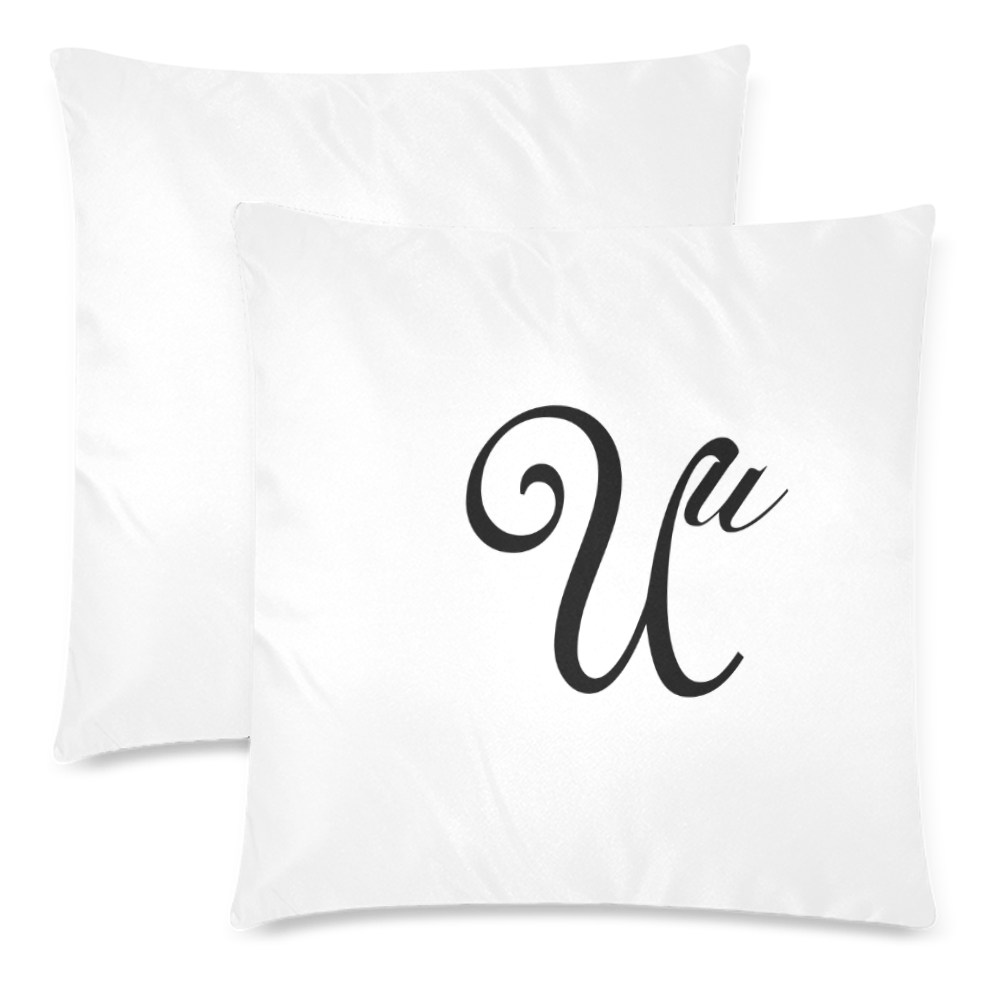 Alphabet U by Jera Nour Custom Zippered Pillow Cases 18"x 18" (Twin Sides) (Set of 2)