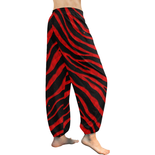 Ripped SpaceTime Stripes - Red Women's All Over Print Harem Pants (Model L18)