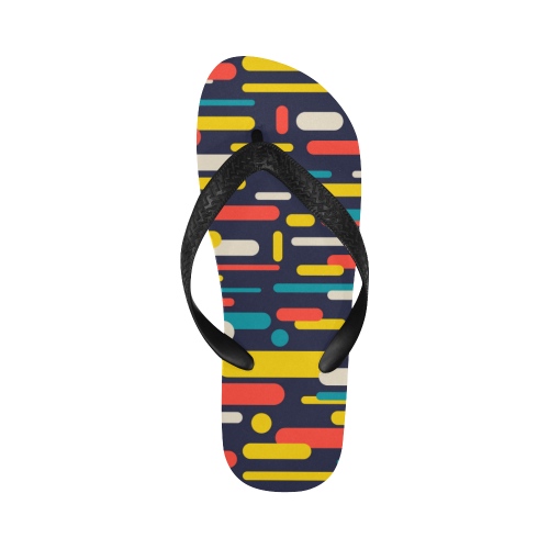 Colorful Rectangles Flip Flops for Men/Women (Model 040)