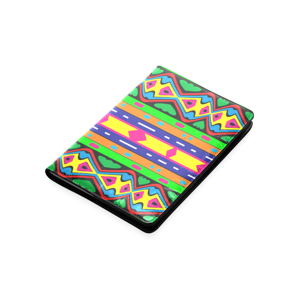 Distorted colorful shapes and stripes Custom NoteBook A5