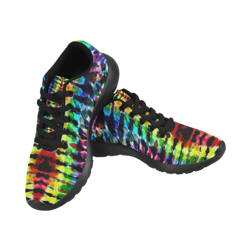 Rainbow Tie Dye Stripe Women’s Running Shoes (Model 020)