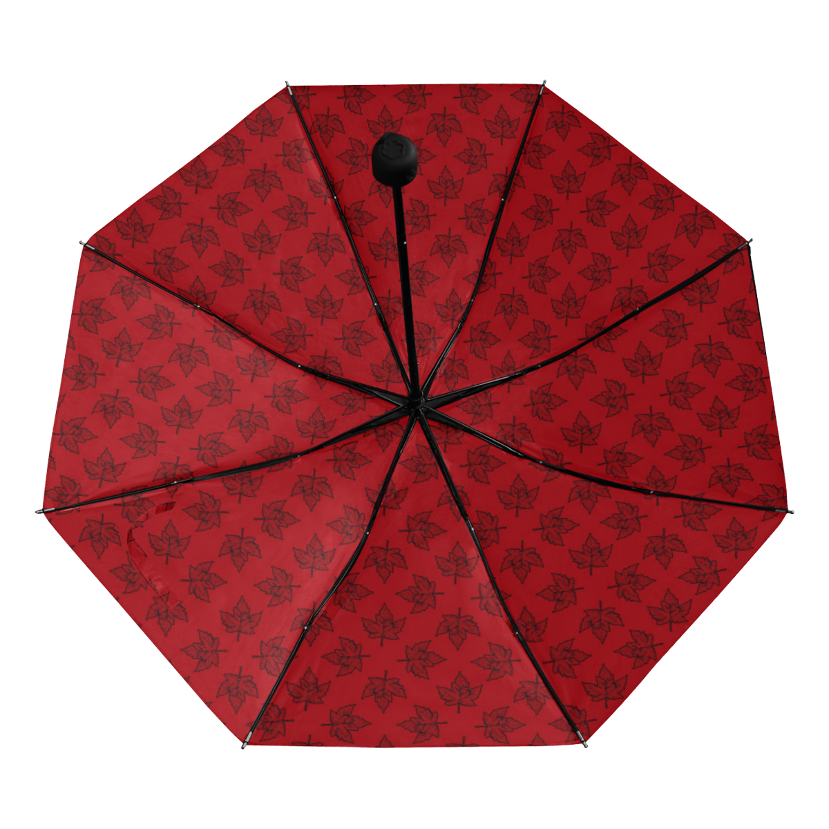 Cool Canada Red & Black Umbrella Anti-UV Foldable Umbrella (Underside Printing) (U07)
