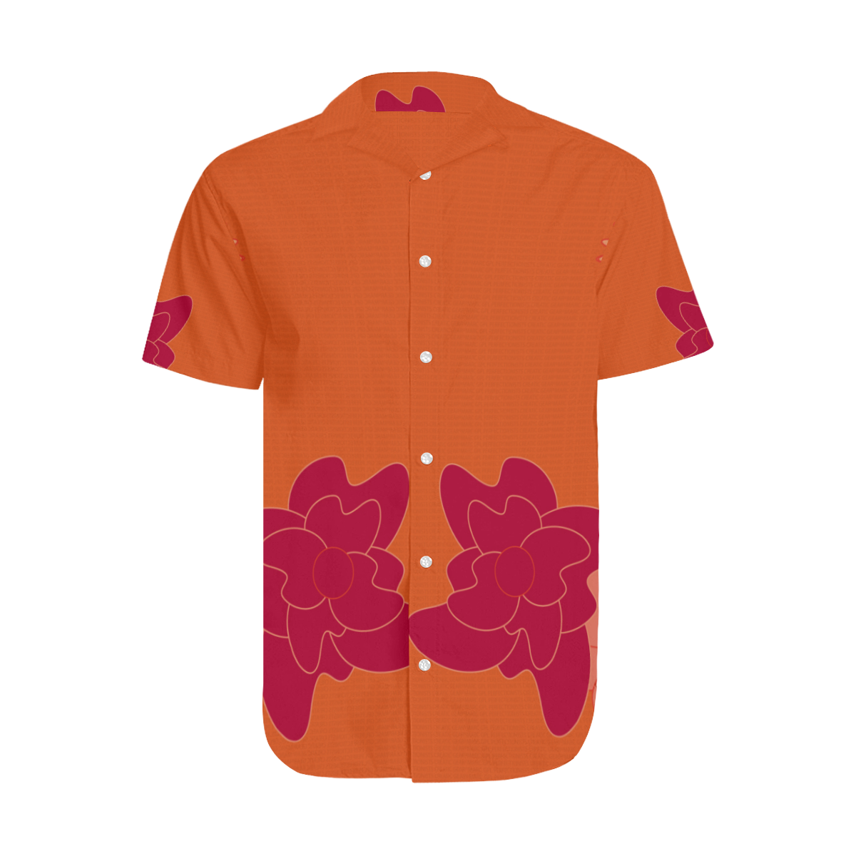 Flowers A0, B0, C8, Men's Short Sleeve Shirt with Lapel Collar (Model T54)