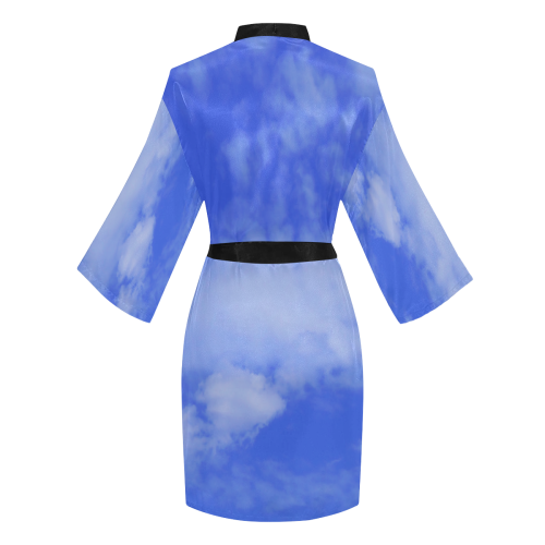 Blue Clouds Long Sleeve Kimono Robe