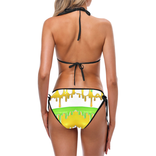 dripping paint in colors Custom Bikini Swimsuit (Model S01)