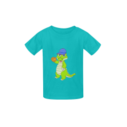 Baseball Gator Sea Green Kid's  Classic T-shirt (Model T22)