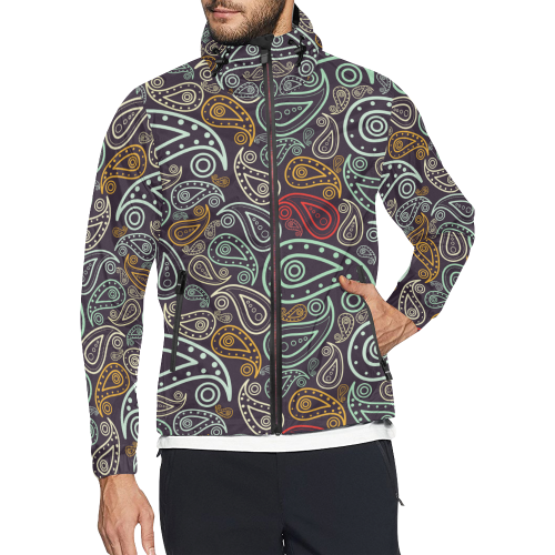 colorful paisley Unisex All Over Print Windbreaker (Model H23)