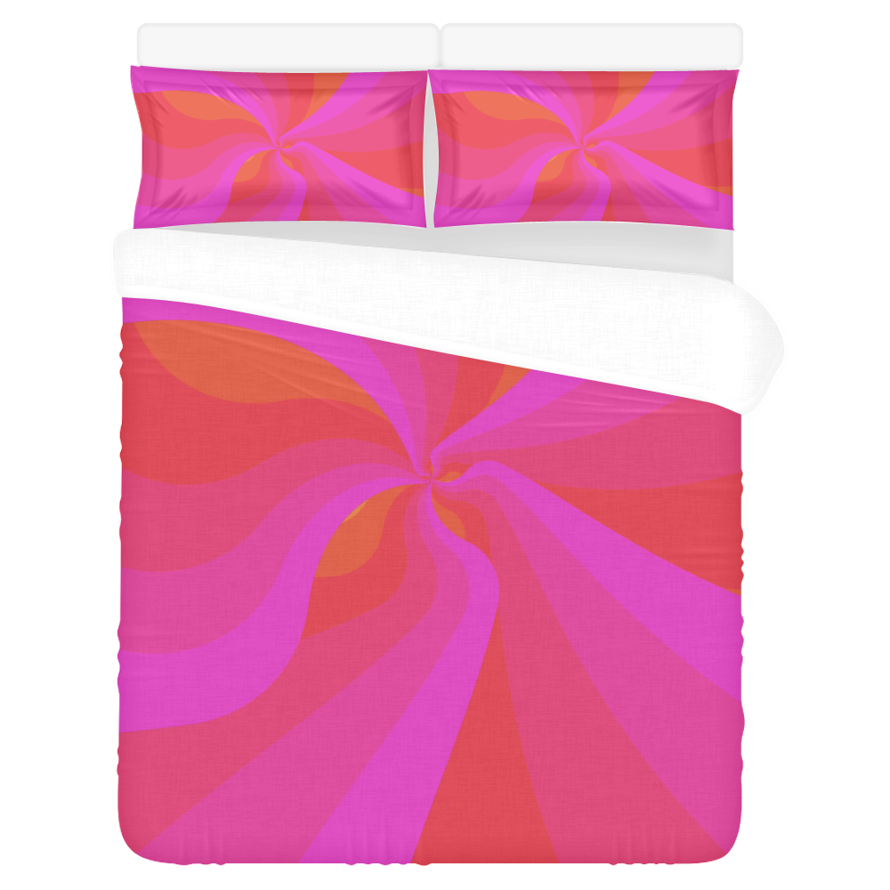 Pink waves 3-Piece Bedding Set