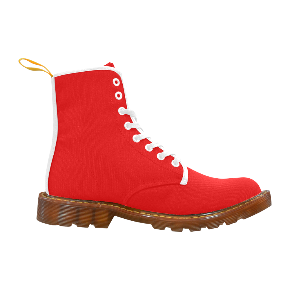 Bright Red and White Martin Boots For Women Model 1203H