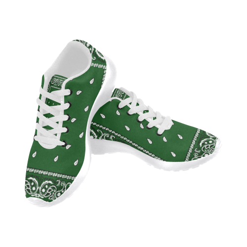 Green Bandana Men-White Men’s Running Shoes (Model 020)