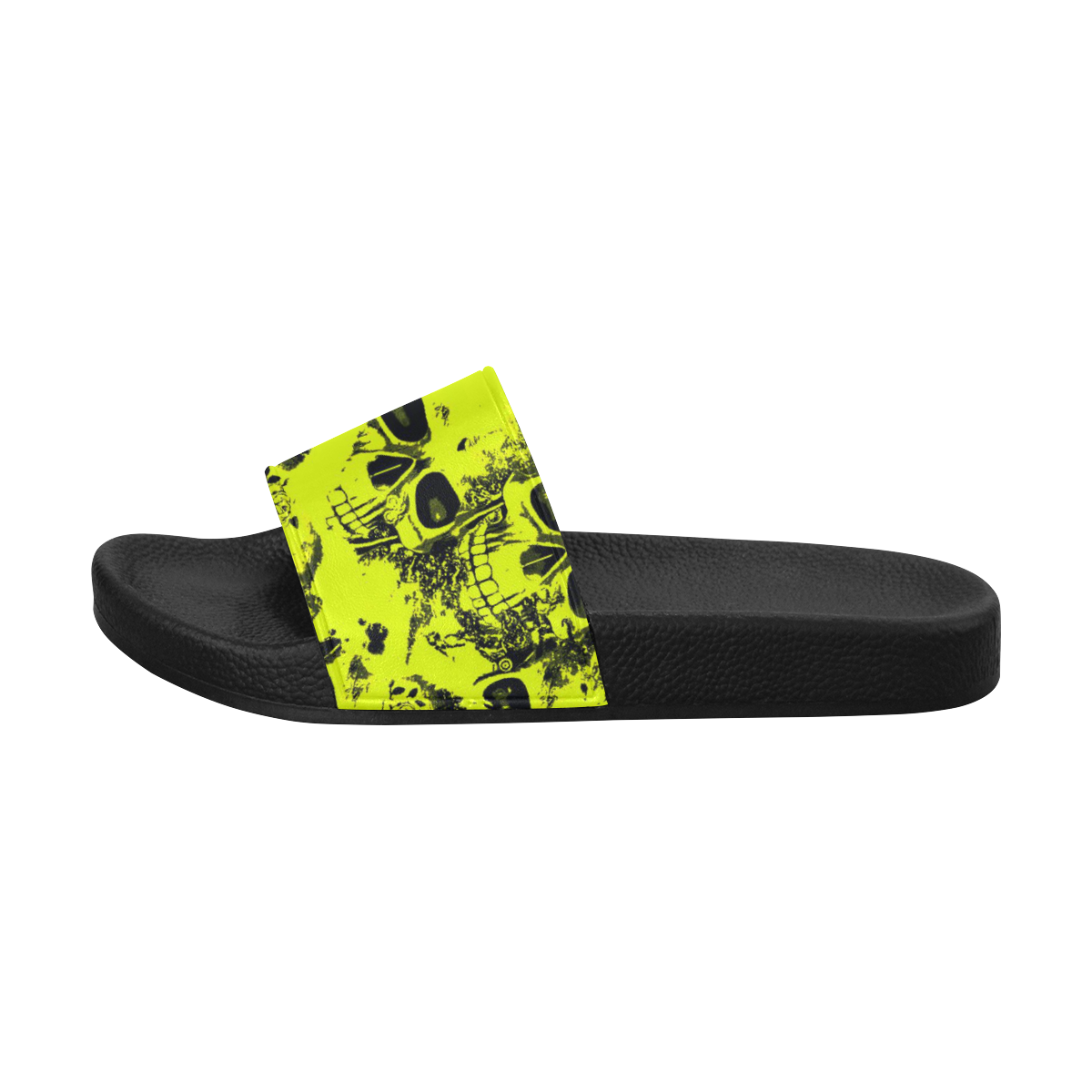 cloudy Skulls black yellow by JamColors Men's Slide Sandals (Model 057)