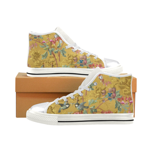 Hooping in the Spring Garden Women's Classic High Top Canvas Shoes (Model 017)