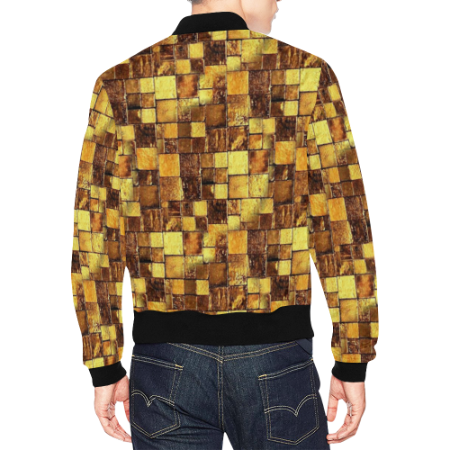 gold All Over Print Bomber Jacket for Men (Model H19)