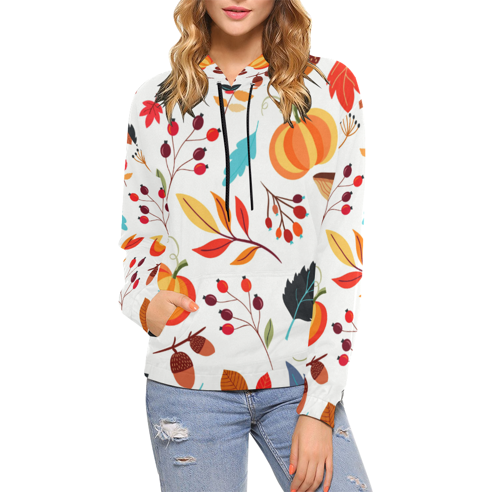 Autumn Mix All Over Print Hoodie for Women (USA Size) (Model H13)
