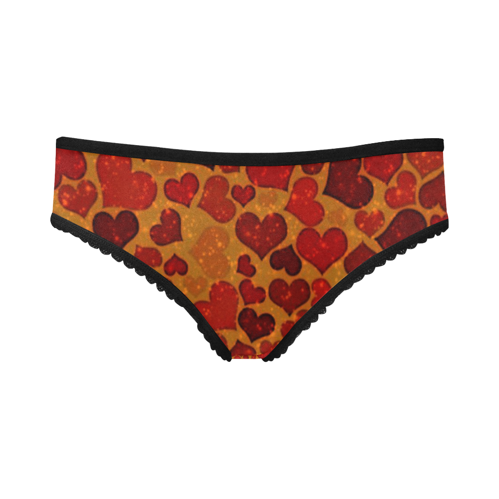 sparkling hearts,deep red by JamColors Women's All Over Print Girl Briefs (Model L14)