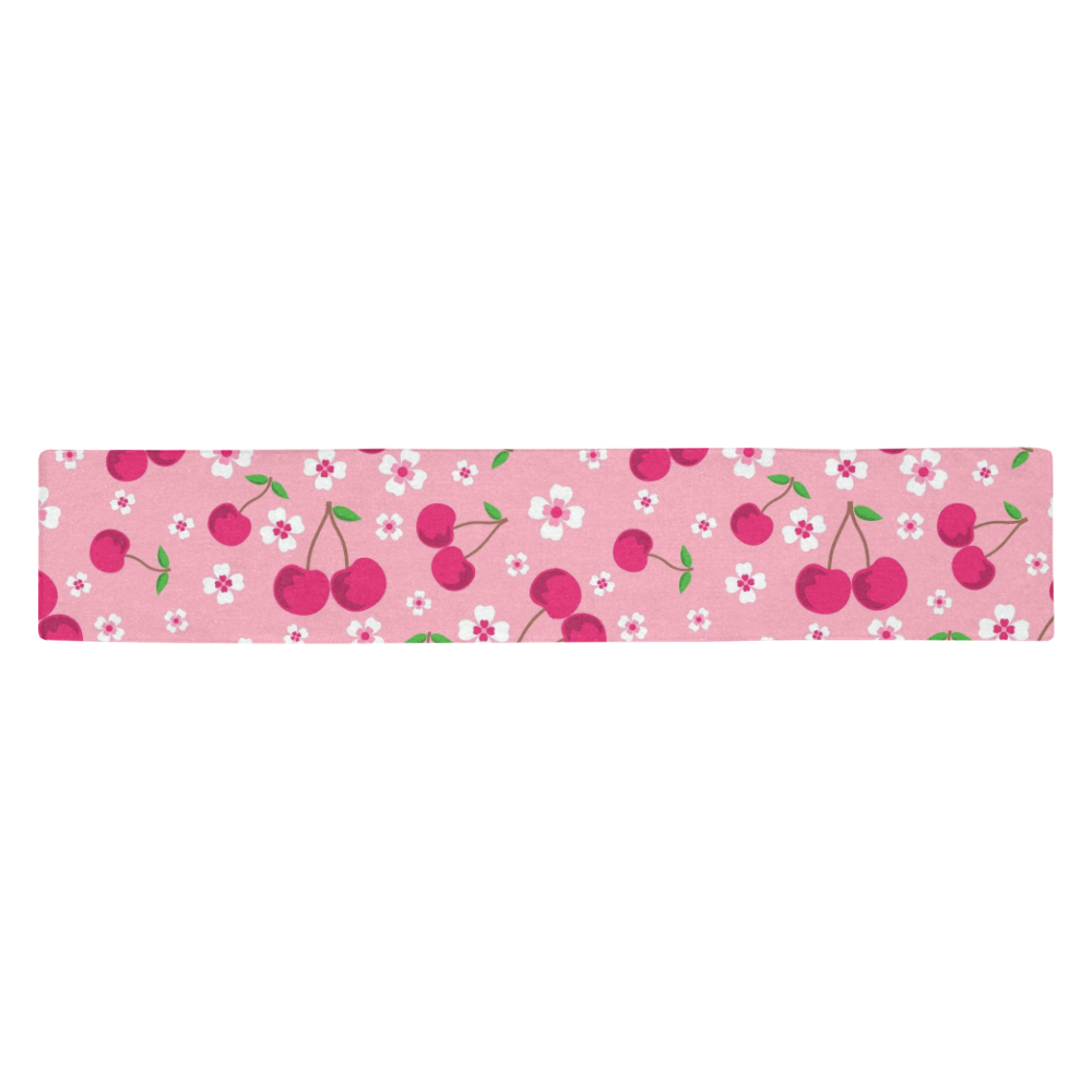 Pink Cherries Table Runner 14x72 inch