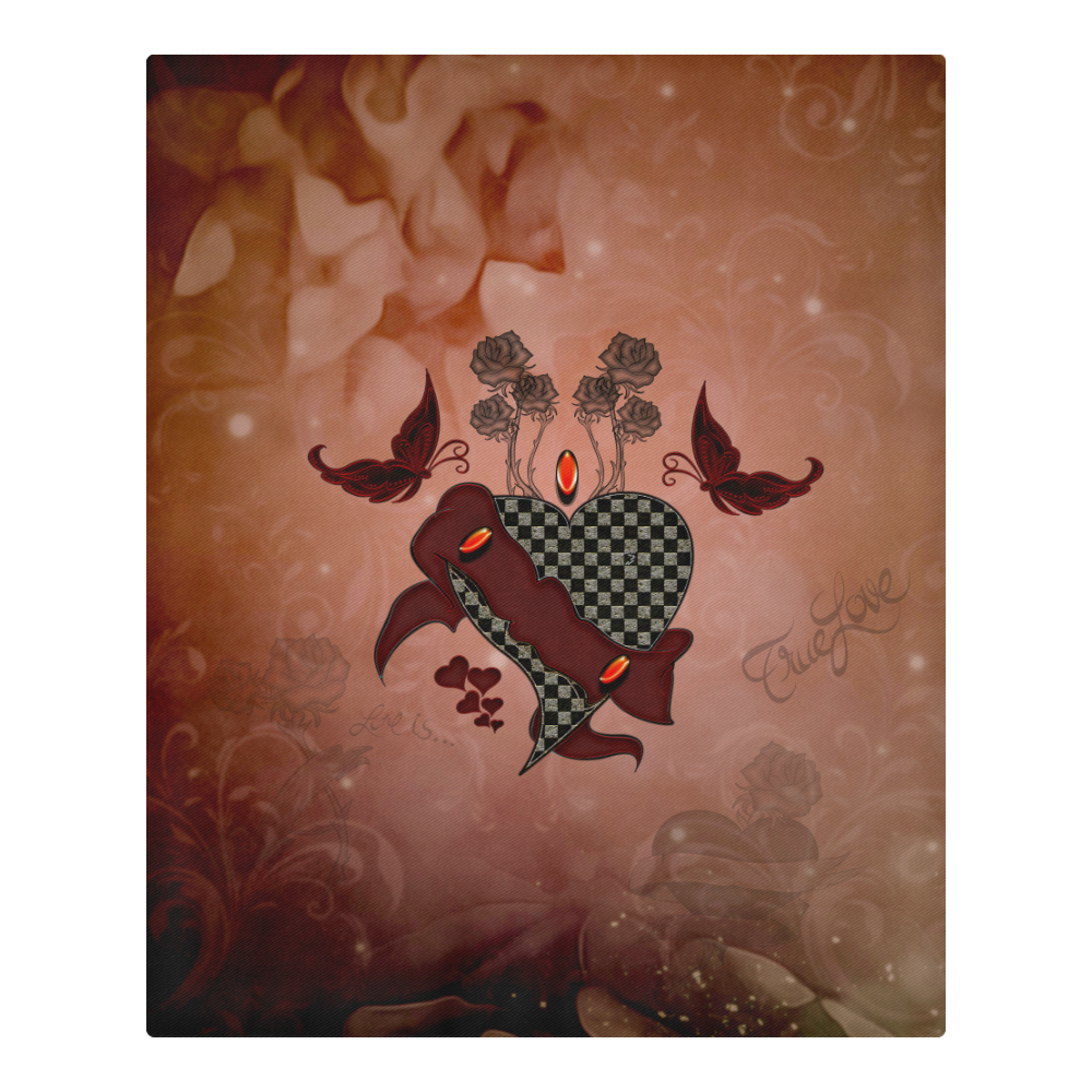 Heart with butterflies 3-Piece Bedding Set