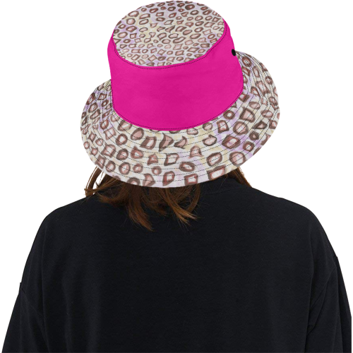 Leopard Skin and Cerise Hat All Over Print Bucket Hat