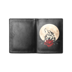 Gothic Wolf Moon Men's Leather Wallet (Model 1612)