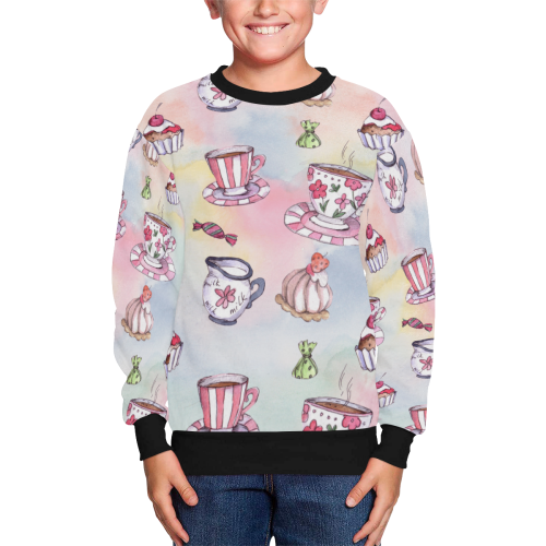 Coffee and sweeets Kids' All Over Print Sweatshirt (Model H37)