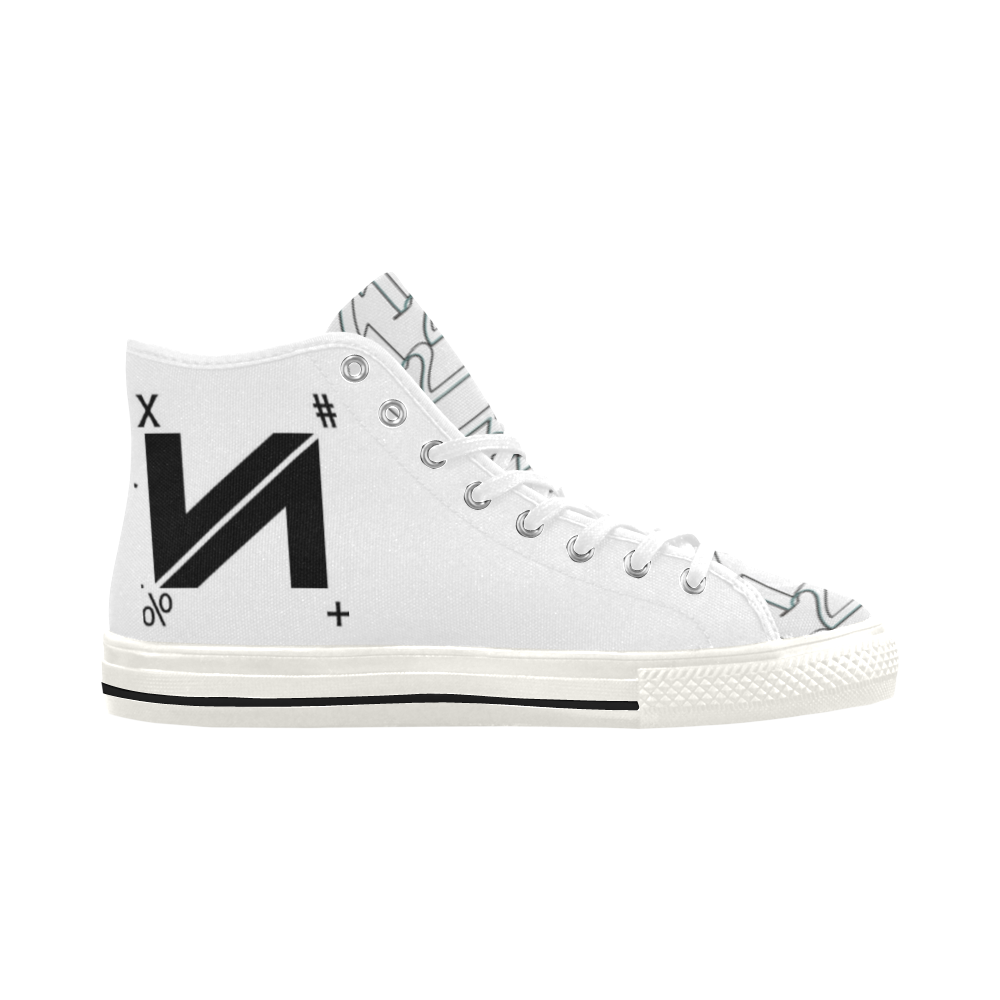 NUMBERS Collection N LOGO/1234567 White/Black Vancouver H Men's Canvas Shoes (1013-1)