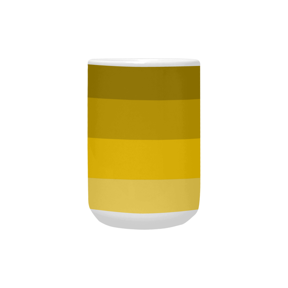 Green yellow stripes Custom Ceramic Mug (15OZ)