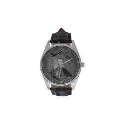 E.A. Poe - The Raven Men's Casual Leather Strap Watch(Model 211)